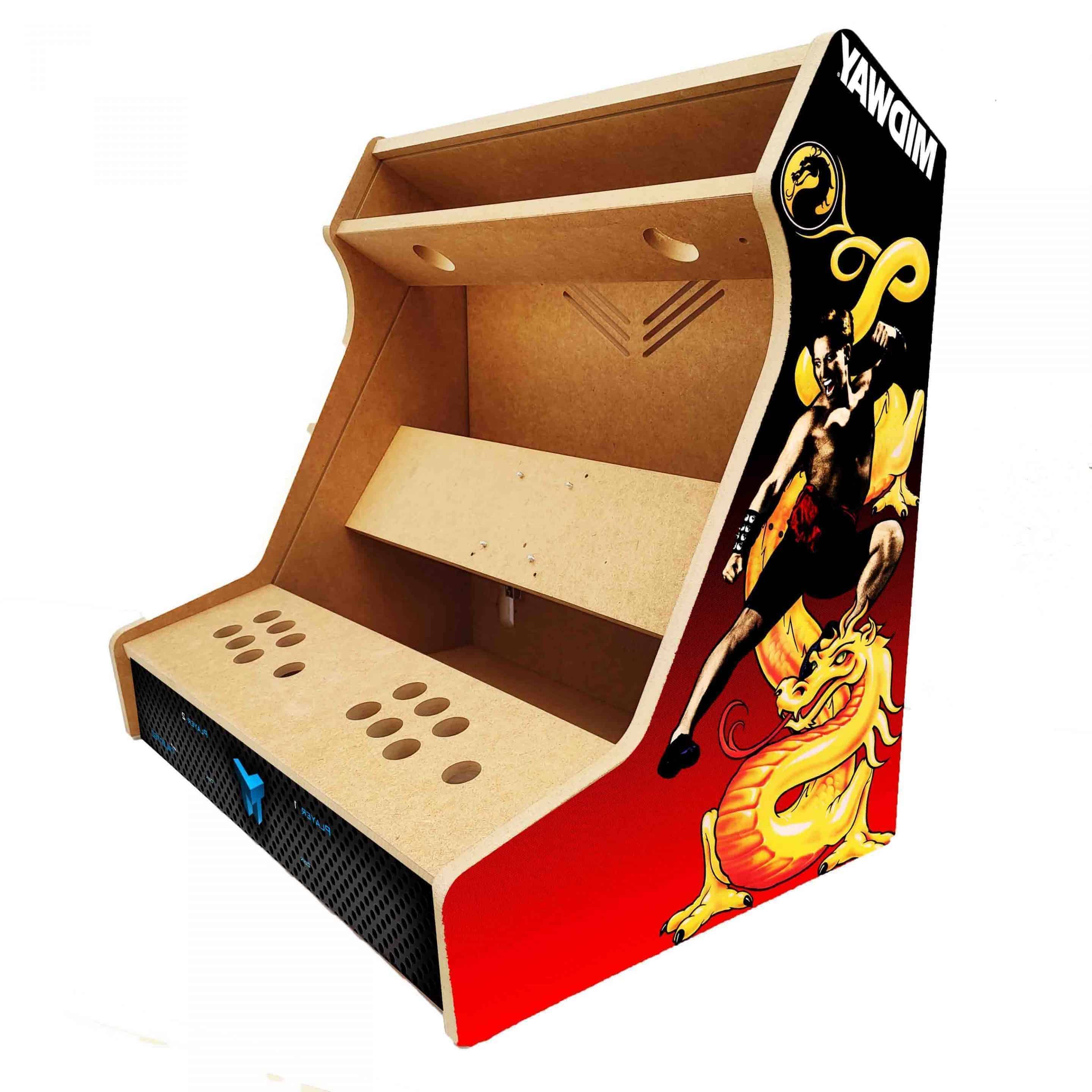 TALENTEC Kit bartop de 19” en Bois MDF + méthacrylate pour Jeux d'arcade.  Trous de 30 mm pour joysticks et Boutons.